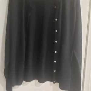 "POLO" CASHMERE LIGHT WEIGHT CARDIGAN WOMEN SIZE LARGE BLACK